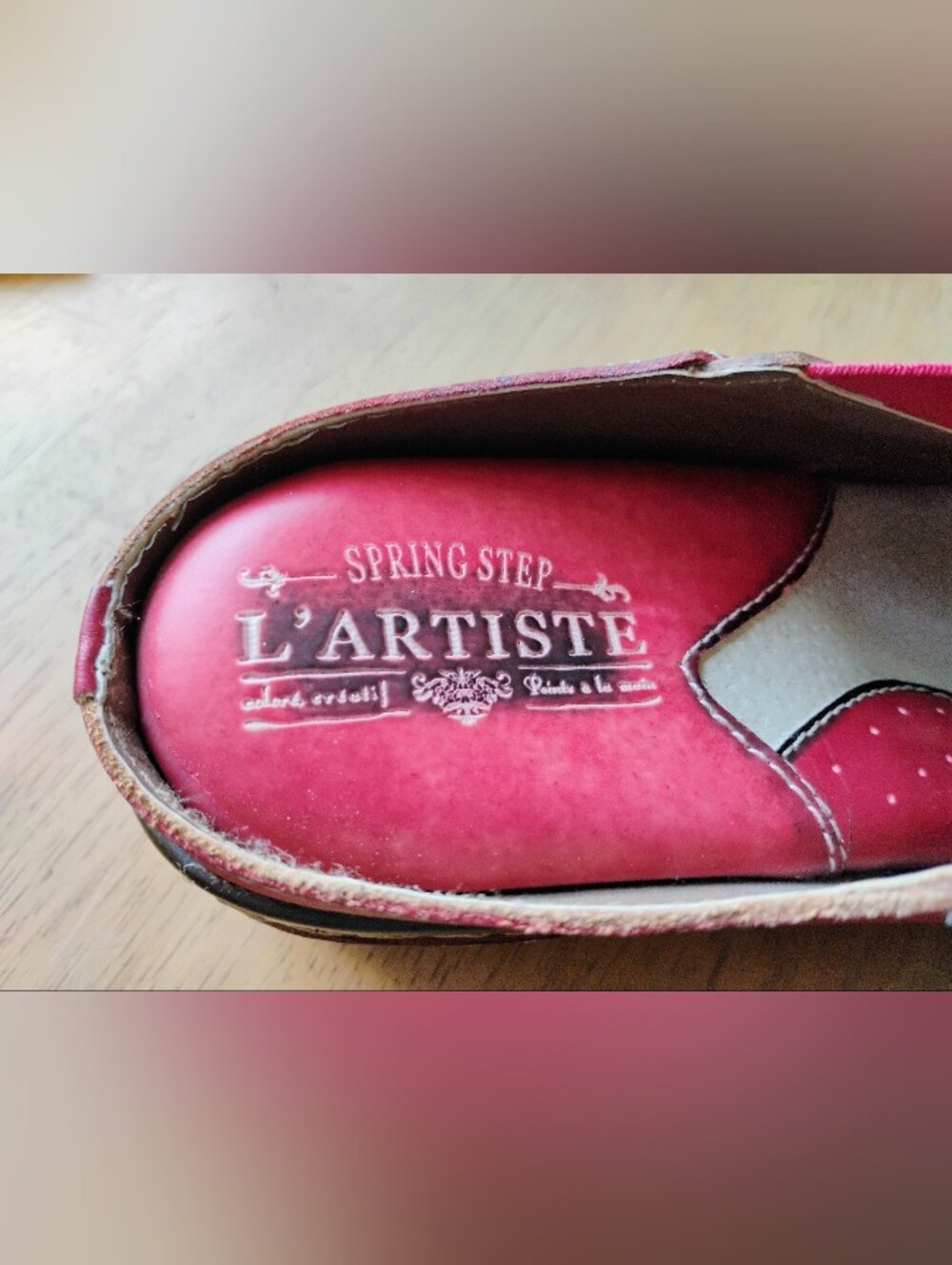 Spring Step L'Artiste Women's Red Leather Chino Clogs - Picture 2 of 9